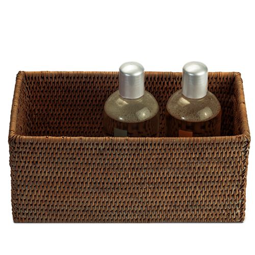 Basket UTB Rattan 12.2" Rectangular Open Box by Decor Walther Decor Walther Dark Rattan