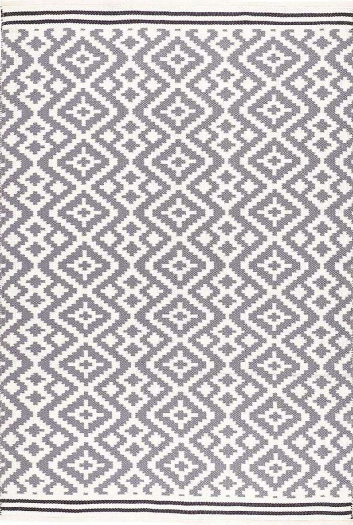 Aztec Silver Grey Outdoor Rug