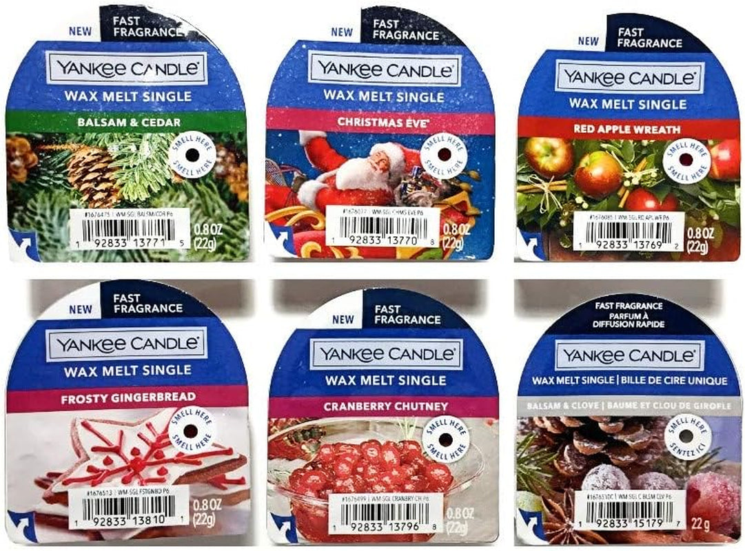 Yankee Candle Lot of 6 Assorted Tarts Wax Melt Singles - Fall Collection Sampler Home & Garden > Decor > Home Fragrances > Wax Tarts Yankee Candle Winter Pouch