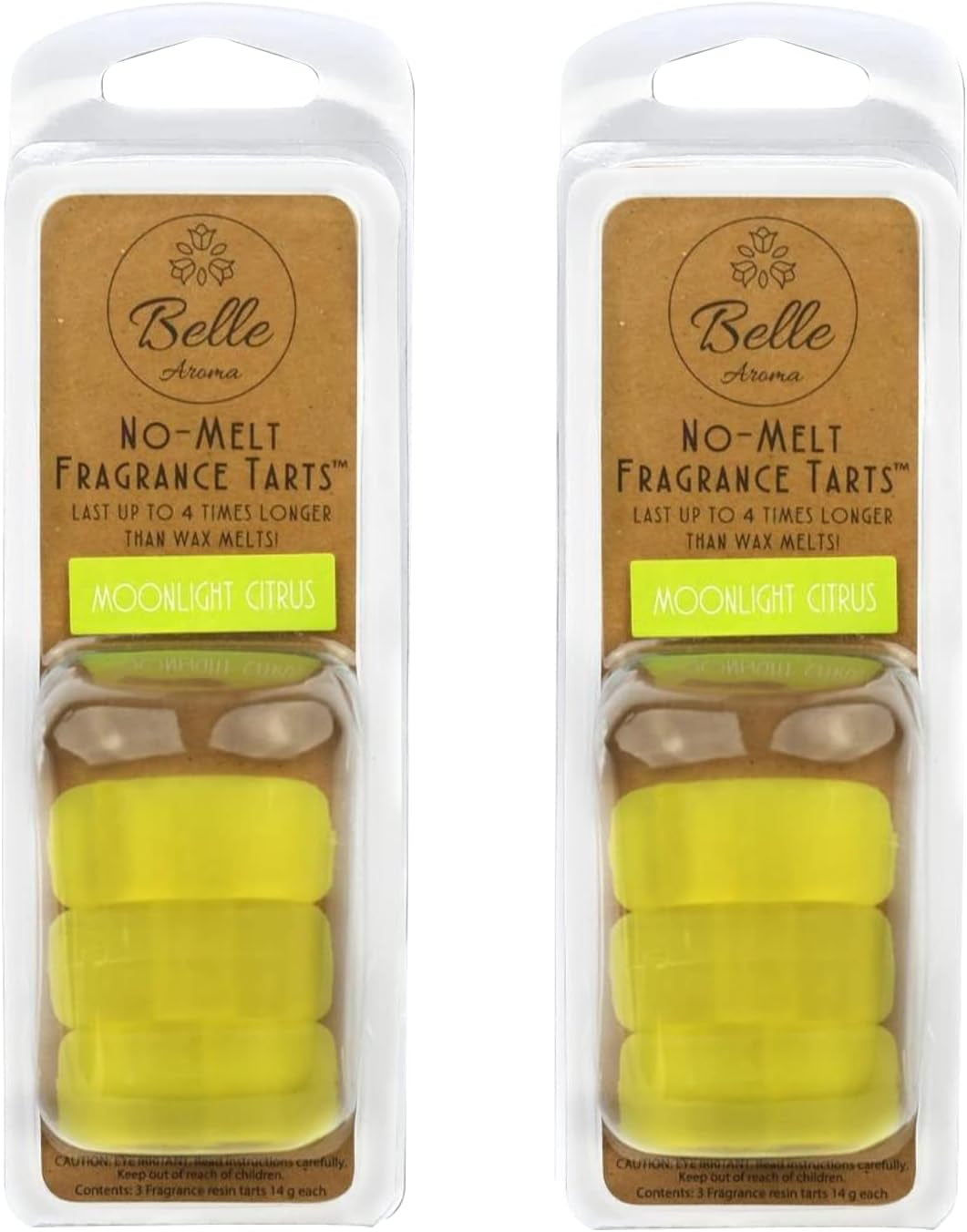 Belle Aroma No-Mess Resin Scented Tarts - No-Melt Wax Cubes for Wax Warmers - Vented Shaped Fragrance Tarts Set for Plug in Wax Warmer - 3 Mini Scented Wax Cubes for Each Pack (X2) - Mountain Air Home & Garden > Decor > Home Fragrances > Wax Tarts Belle Aroma Moonlight Citrus