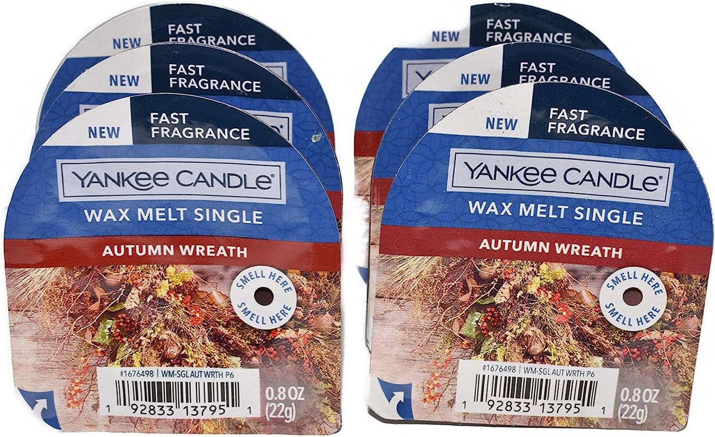 Yankee Candle Pack of 6 Crisp Fall Night Tarts Wax Melt Singles Home & Garden > Decor > Home Fragrances > Wax Tarts Yankee Candle Autumn Wreath