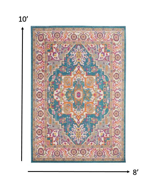 4' X 6' Teal Blue Power Loom Area Rug