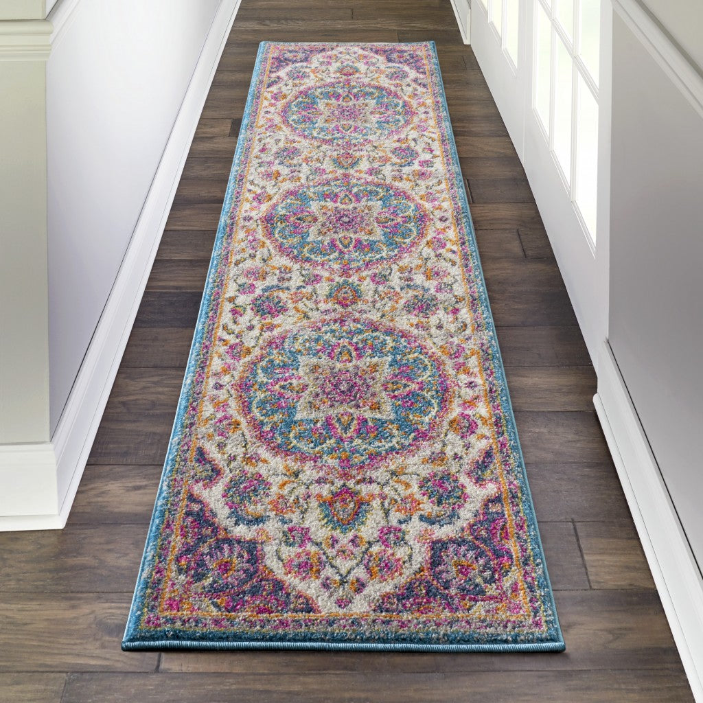 2' X 3' Pink And Green Dhurrie Area Rug