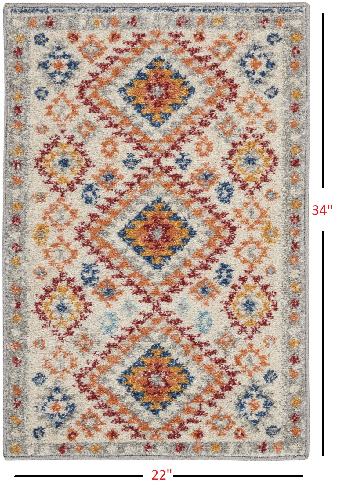 8' Gray And Ivory Geometric Dhurrie Runner Rug