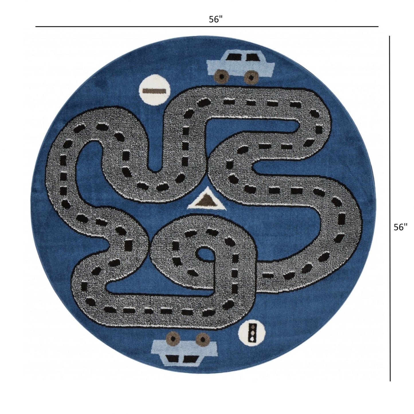 4’ x 6’ Navy Imaginative Racetrack Area Rug