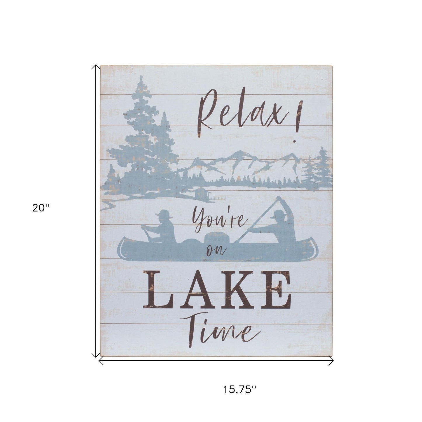 Set Of Two White Solid Wood Lake Wall Decor