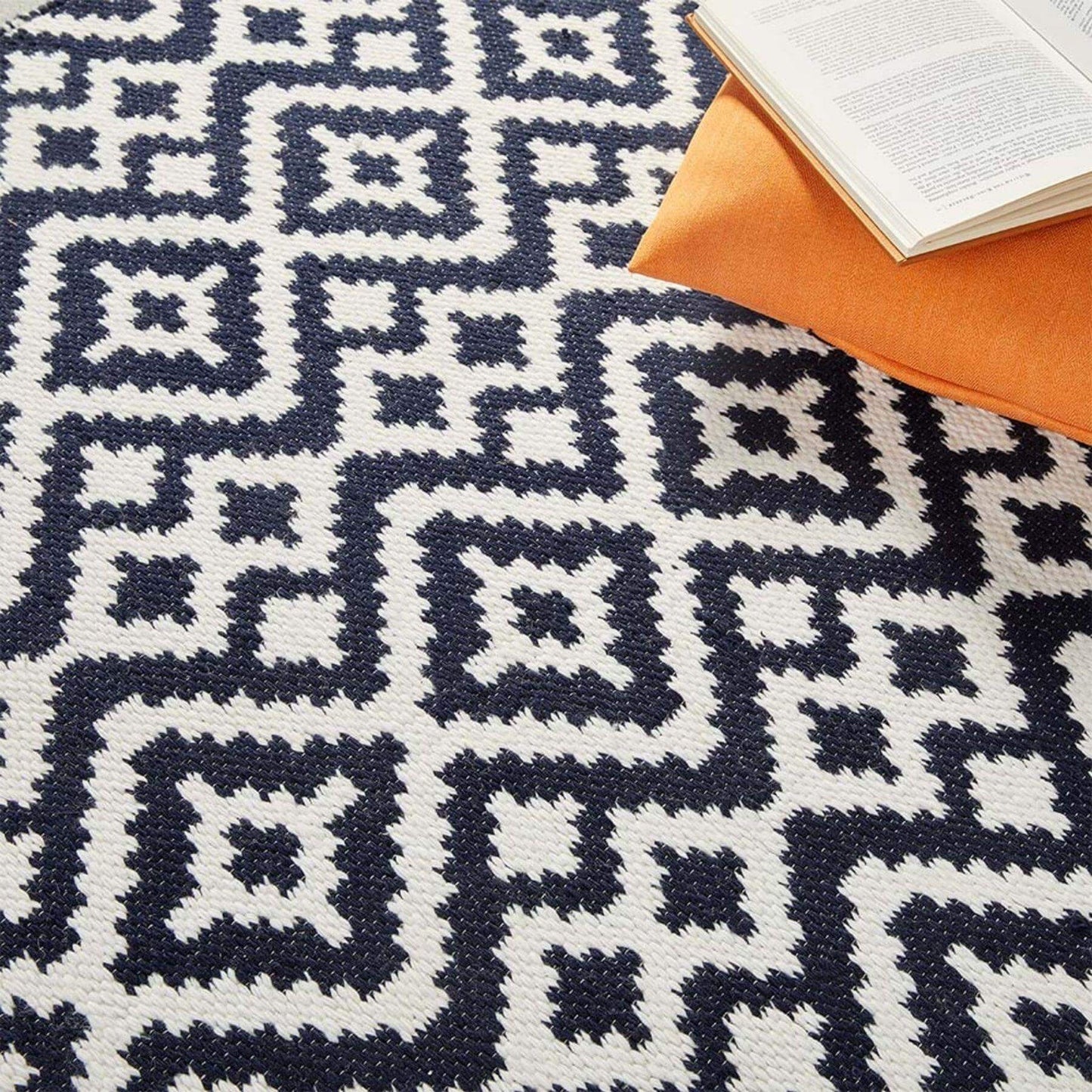 Aztec Navy Outdoor Rug