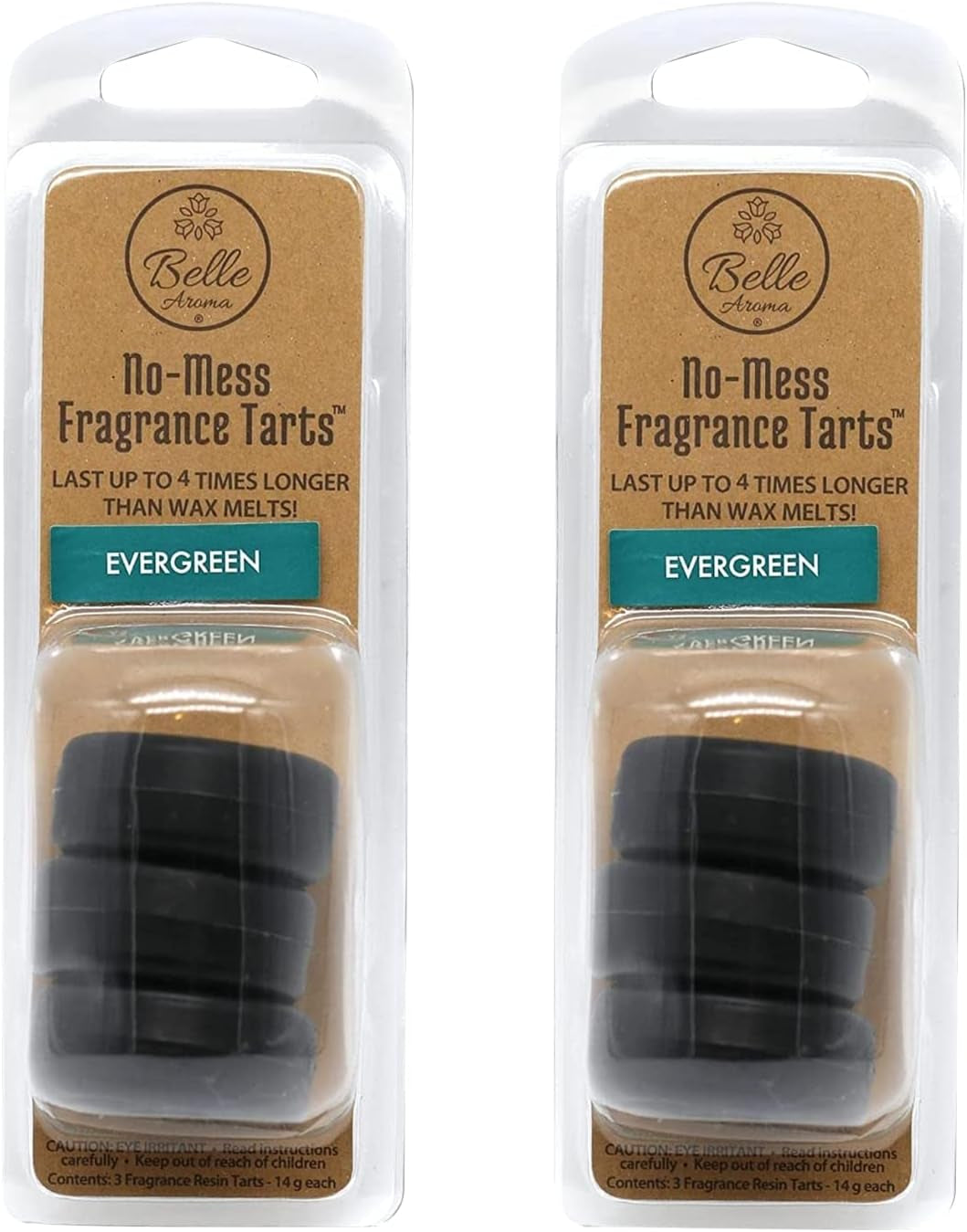 Belle Aroma No-Mess Resin Scented Tarts - No-Melt Wax Cubes for Wax Warmers - Vented Shaped Fragrance Tarts Set for Plug in Wax Warmer - 3 Mini Scented Wax Cubes for Each Pack (X2) - Mountain Air Home & Garden > Decor > Home Fragrances > Wax Tarts Belle Aroma Evergreen