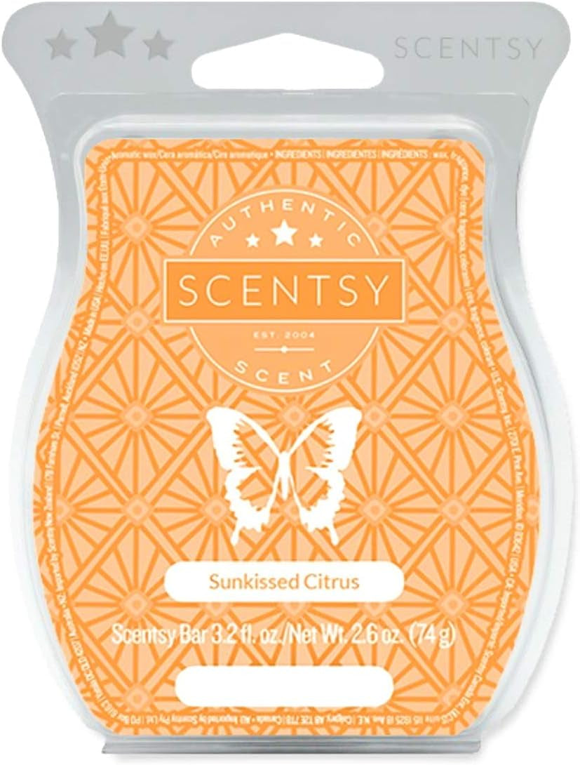 Sunkissed Citrus Scentsy Bar Wickless Candle Tart Warmer Wax 3.2 Fl Oz, 8 Squares