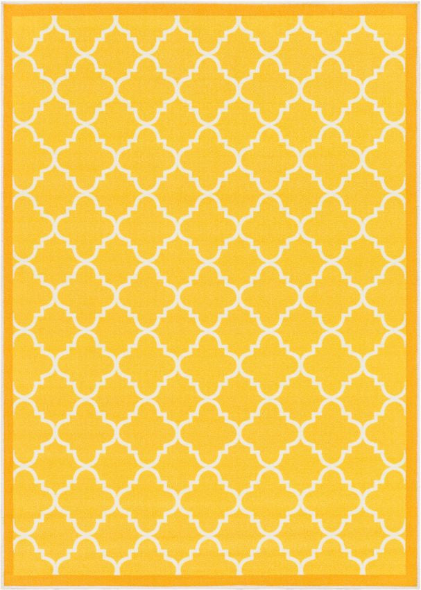 Brooklyn Trellis Gold Modern Non Slip Washable Rug