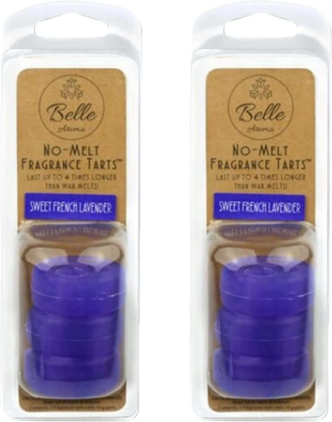Belle Aroma No-Mess Resin Scented Tarts - No-Melt Wax Cubes for Wax Warmers - Vented Shaped Fragrance Tarts Set for Plug in Wax Warmer - 3 Mini Scented Wax Cubes for Each Pack (X2) - Mountain Air Home & Garden > Decor > Home Fragrances > Wax Tarts Belle Aroma Sweet French Lavender