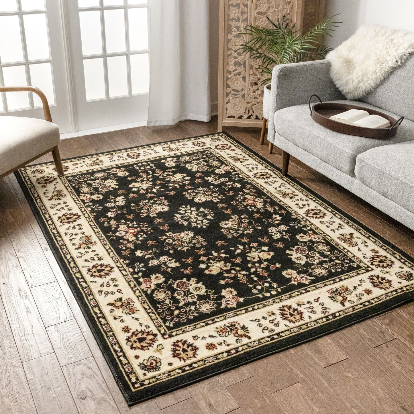Bijar Classic Black Traditional Rug