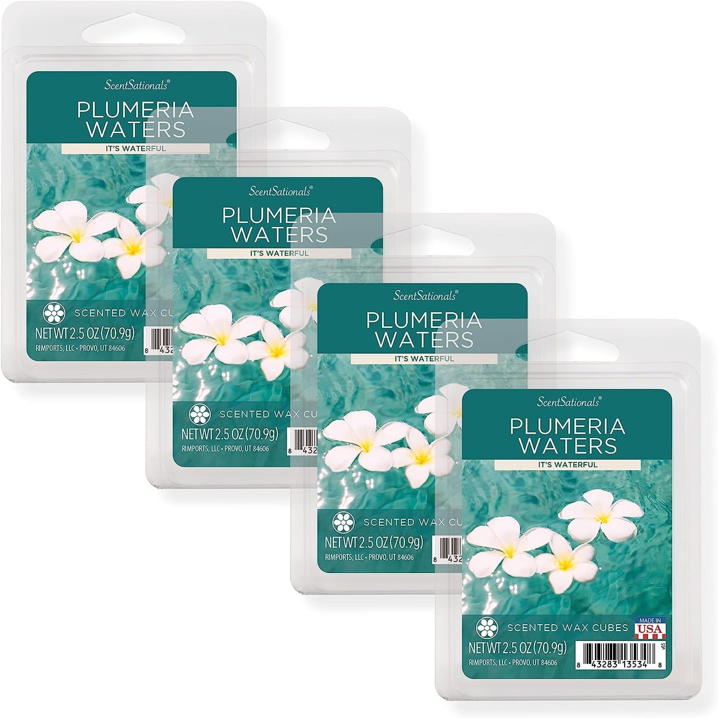 Scentsationals Scented Wax Fragrance Melts - Iced Lemon Sugar Cookies - Wax Cubes Pack, Home Warmer Tart, Electric Wickless Candle Bar Air Freshener, Spa Aroma Decor Gift - 2.5 Oz (4-Pack) Home & Garden > Decor > Home Fragrances > Wax Tarts Rimports, LLC Plumeria Waters