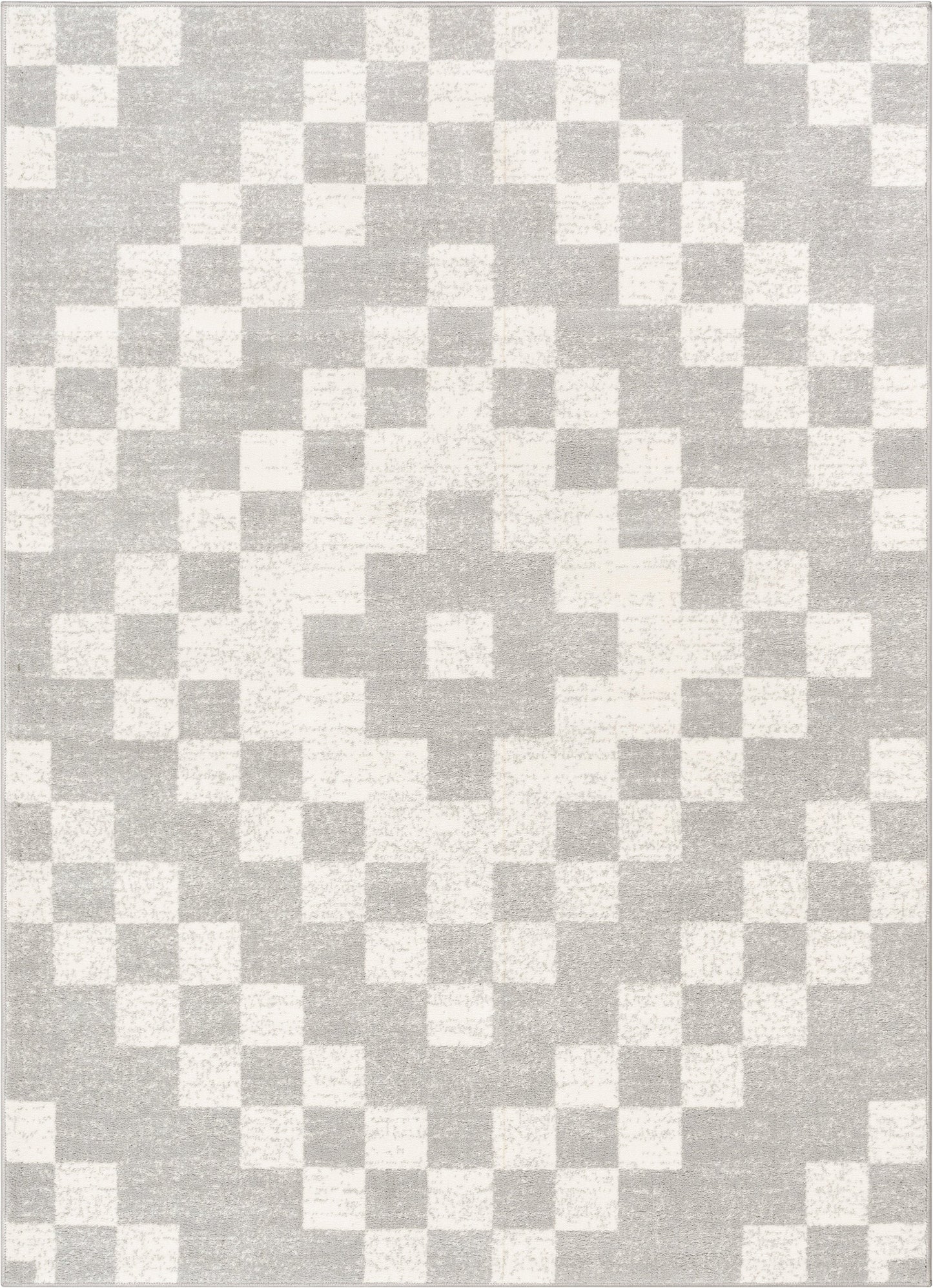 Beren Southwestern Geometric Ivory High-Low Rug