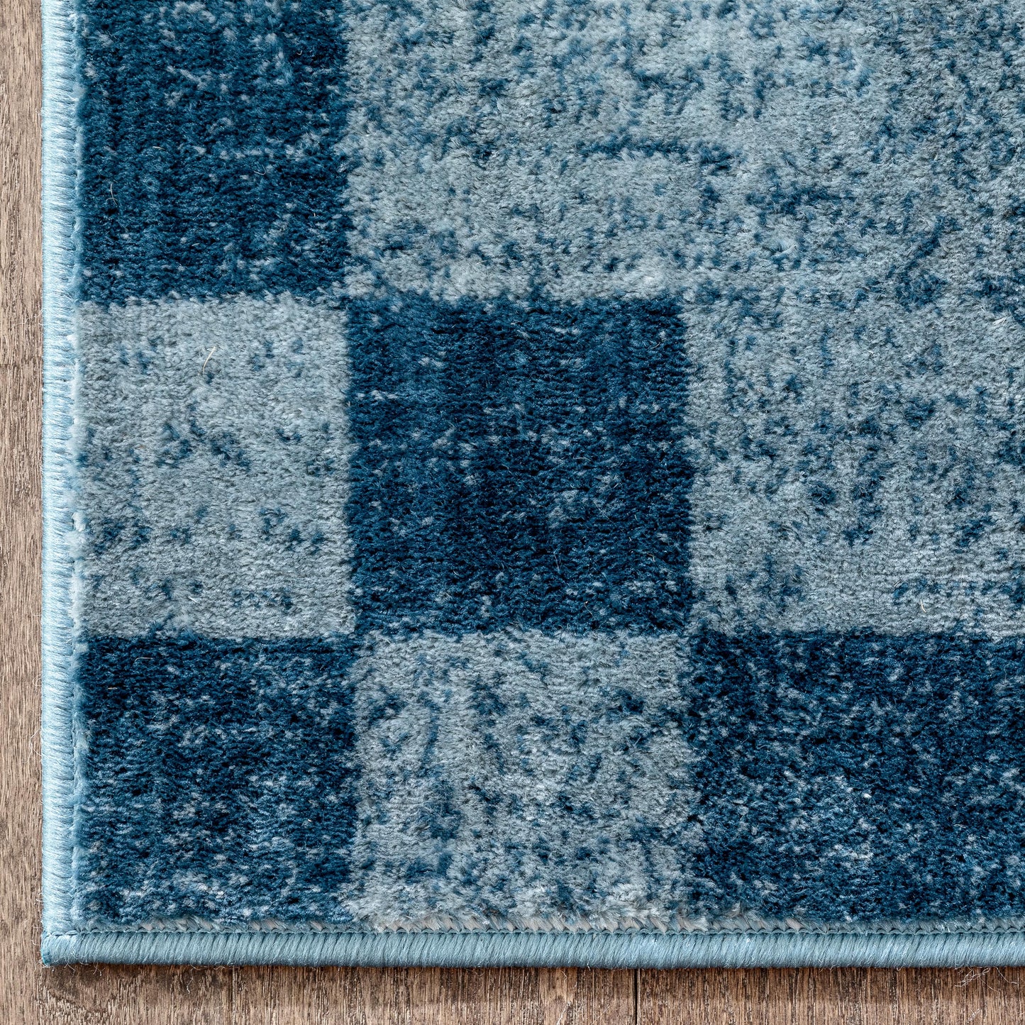 Beren Southwestern Geometric Blue High-Low Rug