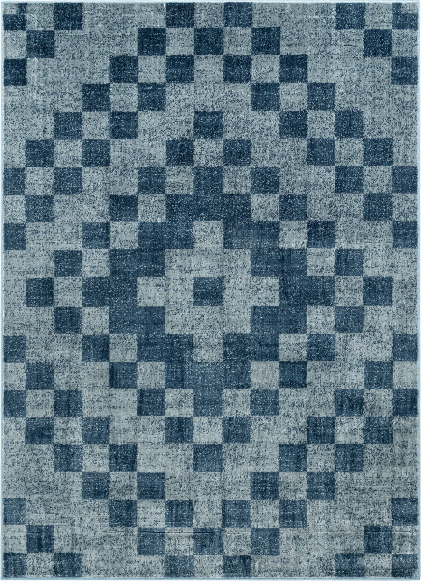 Beren Southwestern Geometric Blue High-Low Rug
