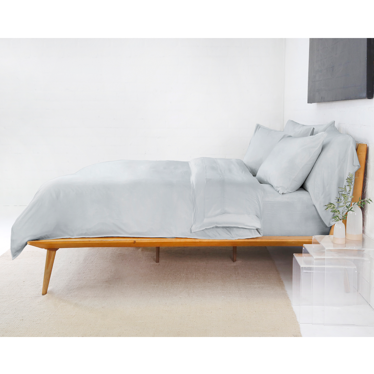 Bamboo Duvet and Sham Set in Ocean by Pom Pom at Home