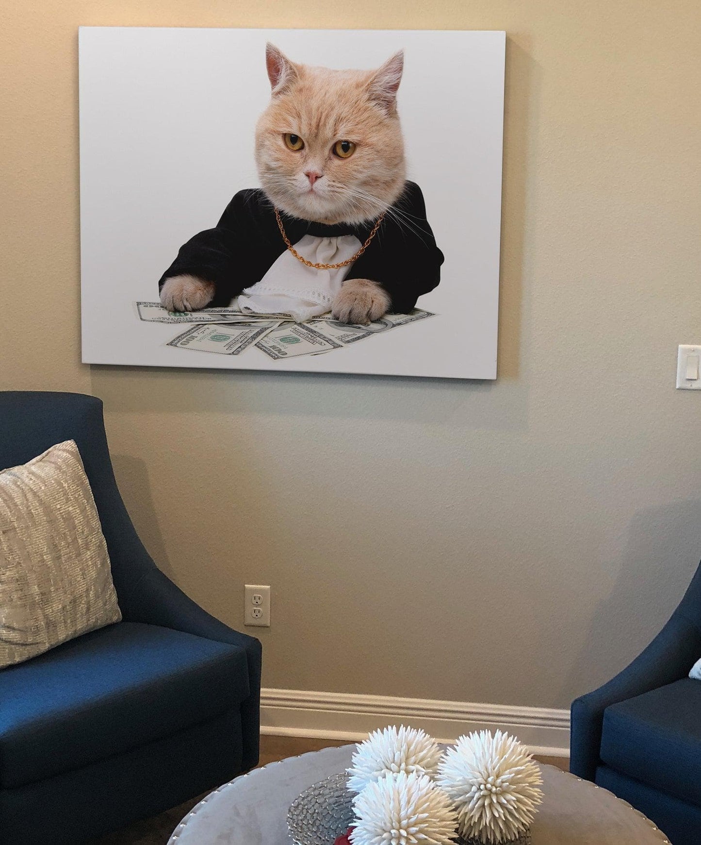 The Godfather Boss Cat Canvas: by APE CANVAS #C109