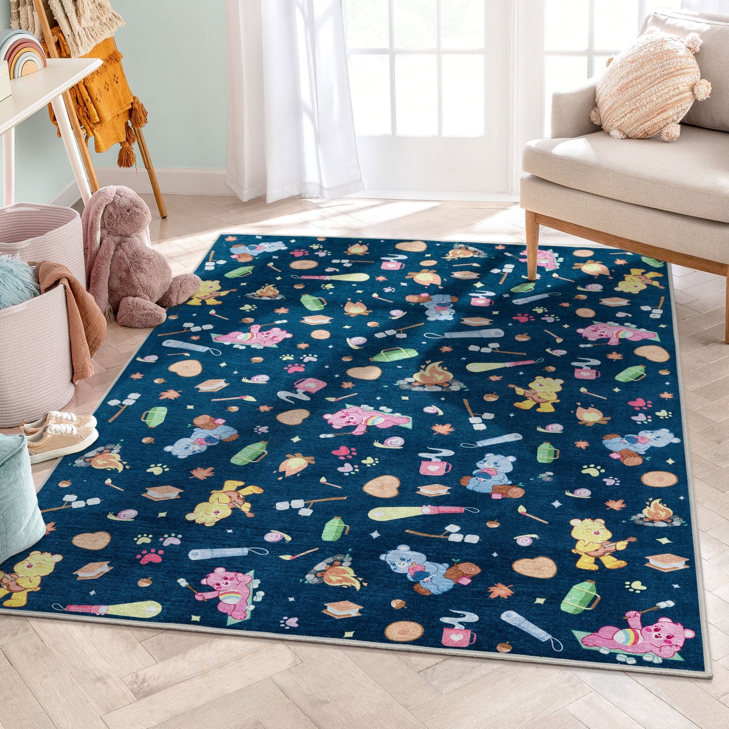 Care Bears Happy Campers Blue Area Rug By Well Woven