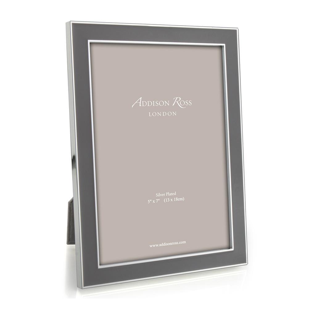 Taupe Enamel & Silver Frame