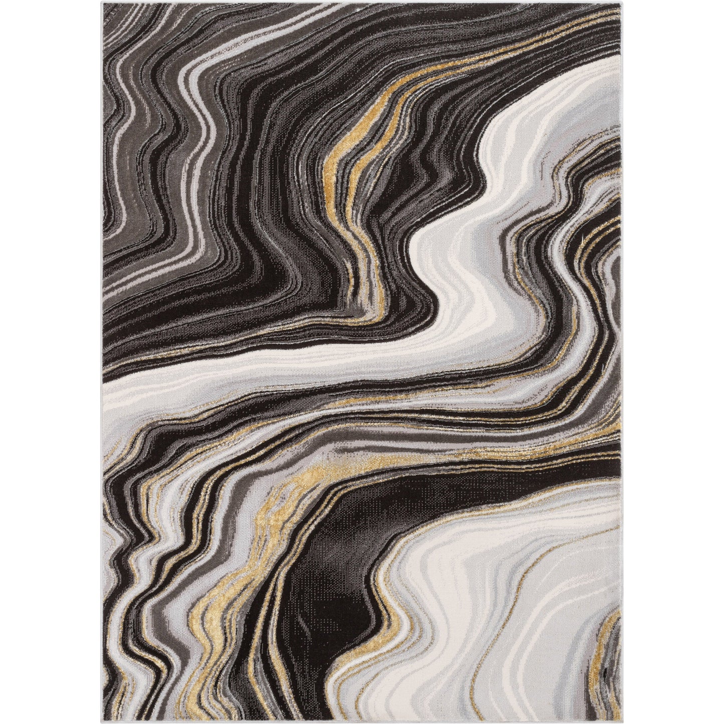 Warren Retro Abstract Waves Glam Rug