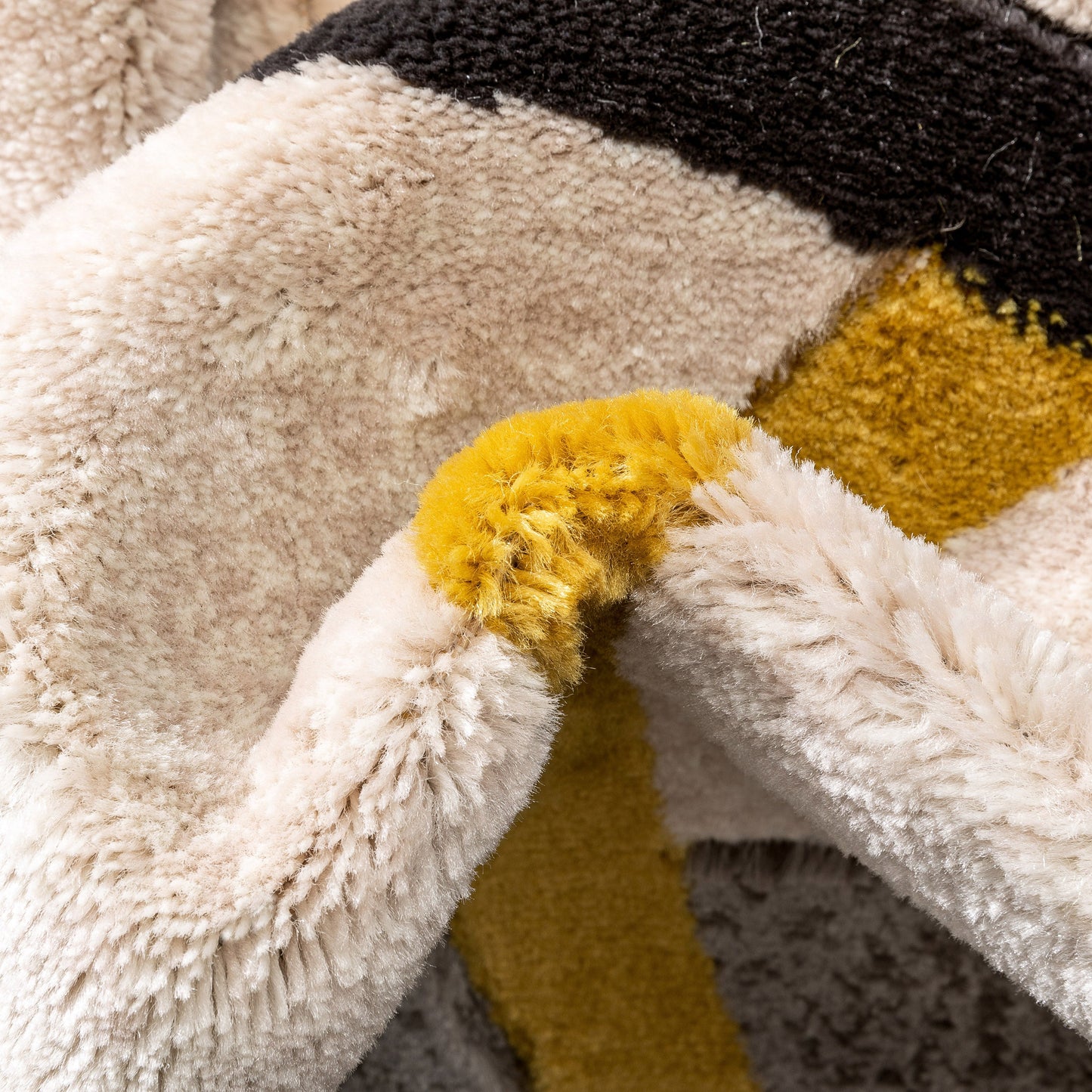Belle Gold Modern Abstract Geometric 3D Textured Rug