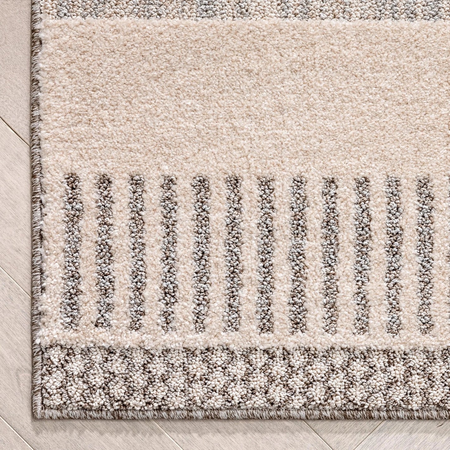 Briar Tribal Geometric Abstract Beige Looped Pile Rug