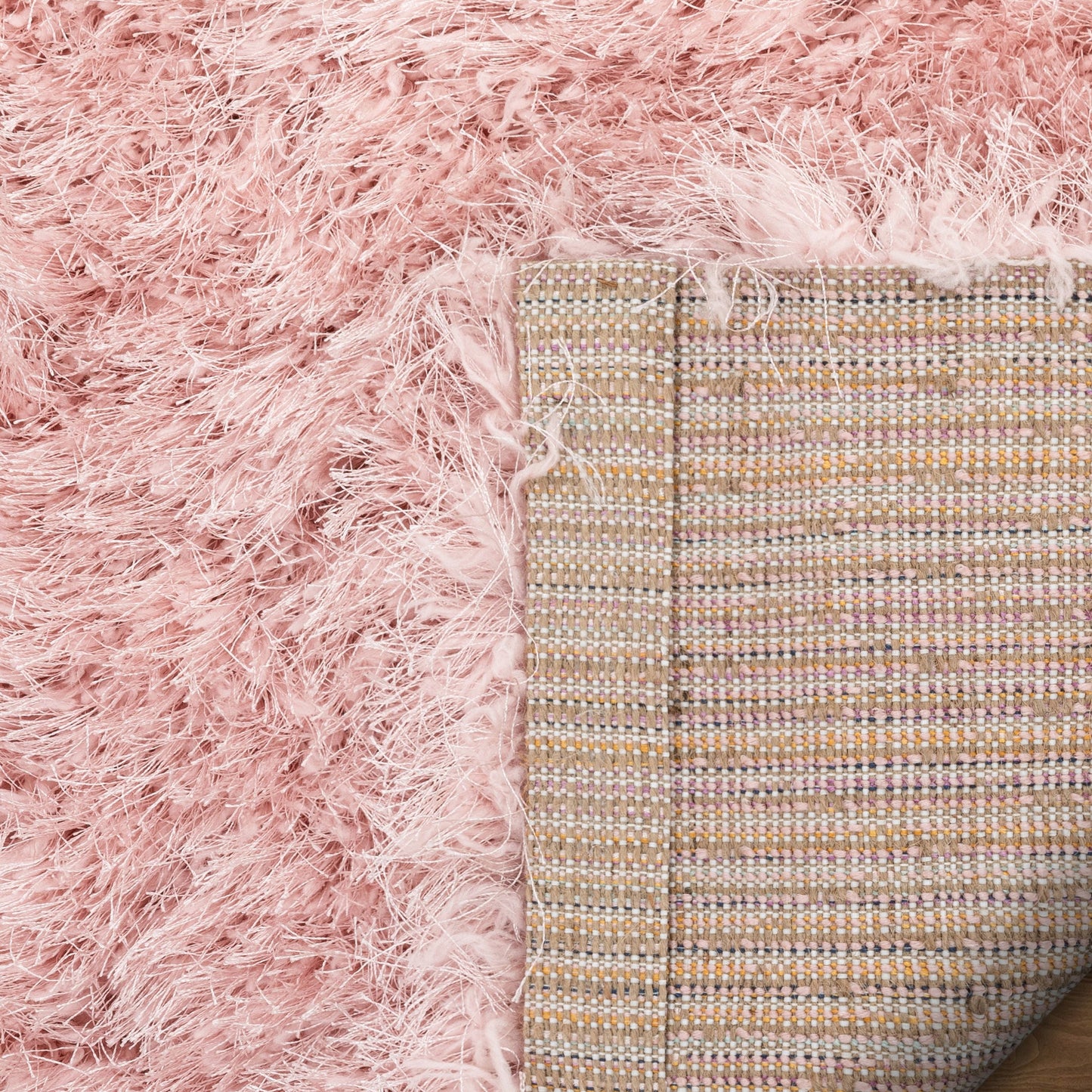 Chie Glam Solid Ultra-Soft Plush Pink Shag Rug
