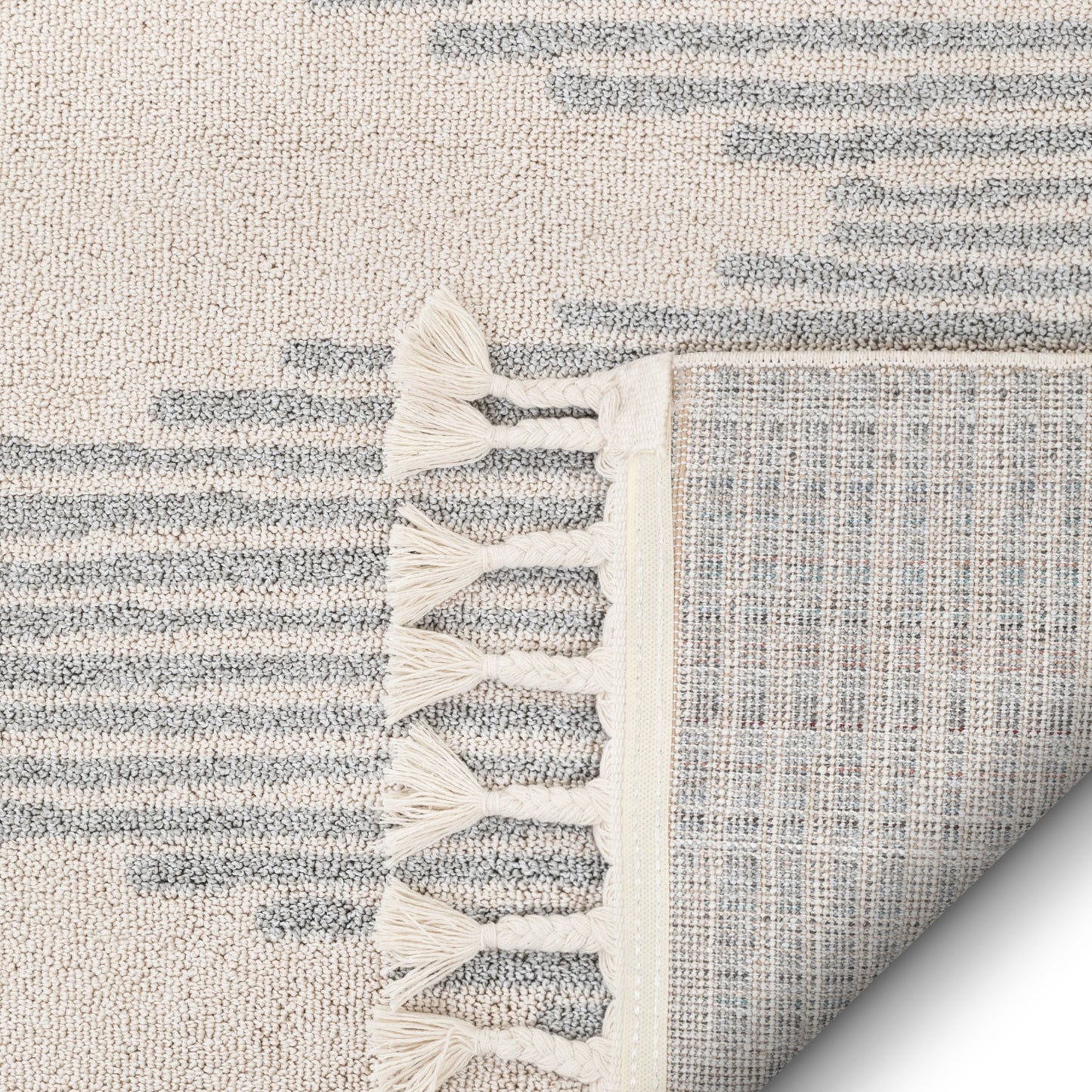 Zipped Tribal Aztec Geometric Grey Kilim-Style Rug