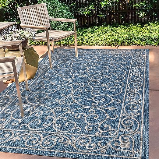SMB106B-3 Charleston Vintage Filigree Textured Weave Indoor/Outdoor Red/Beige