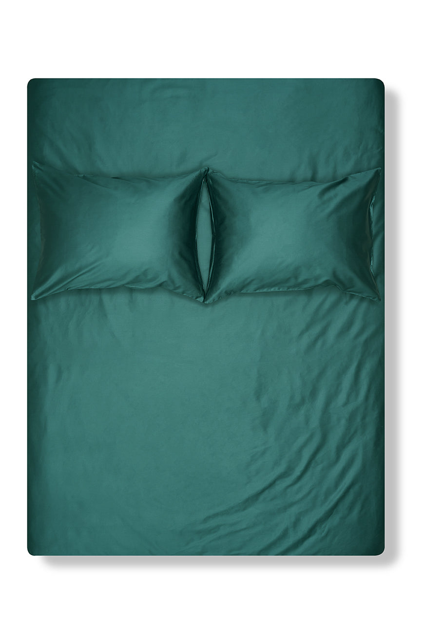 Petrol Egyptian Cotton Sateen Bedding-Egyptian Cotton Sateen Duvet Covers-ZigZagZurich