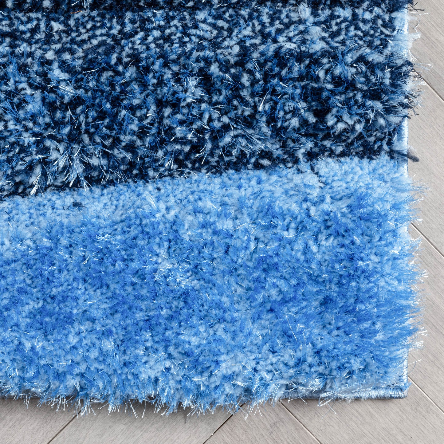 Apallo Modern Geometric Light Blue 3D Textured Thick & Soft Shag Rug