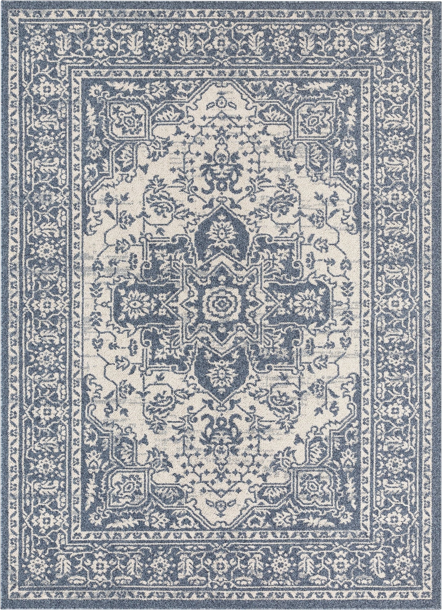 Benjamin Blue Vintage Medallion 5'3" x 7'3" Rug