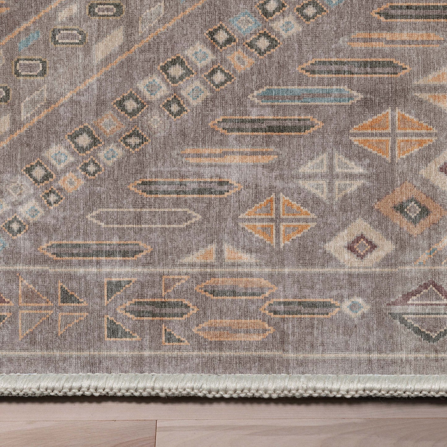 Anya Vintage Tribal Chevron Grey Flat-Weave Rug