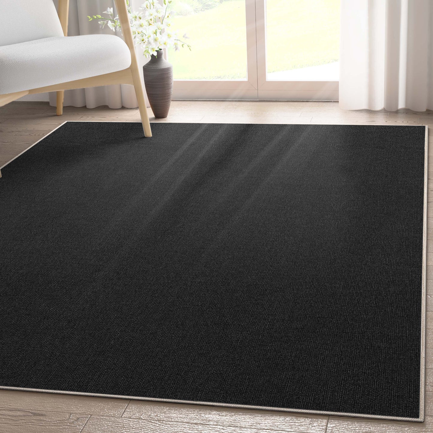 Solid Modern Plain Flat-Weave Rug