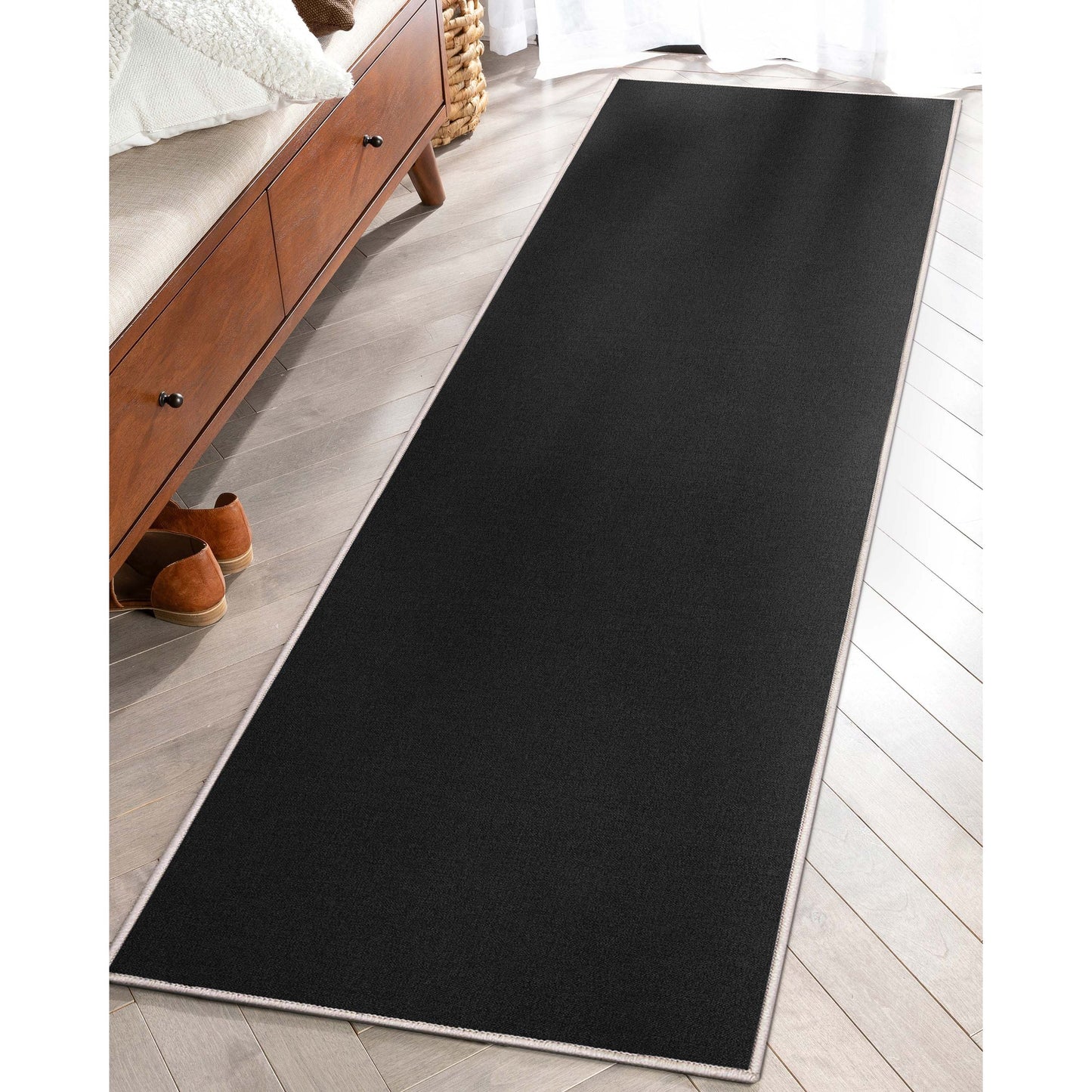 Solid Modern Plain Flat-Weave Rug
