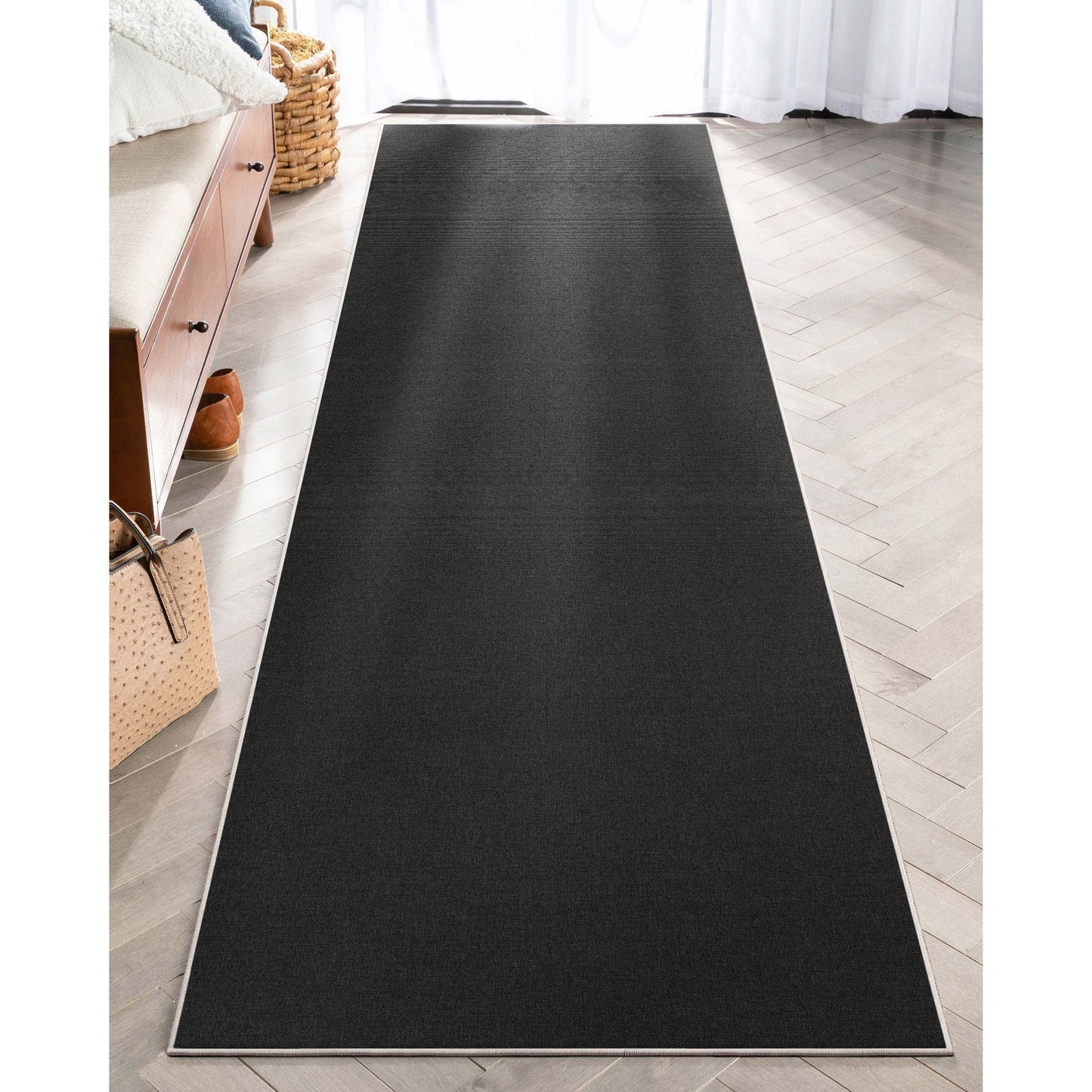 Solid Modern Plain Flat-Weave Rug