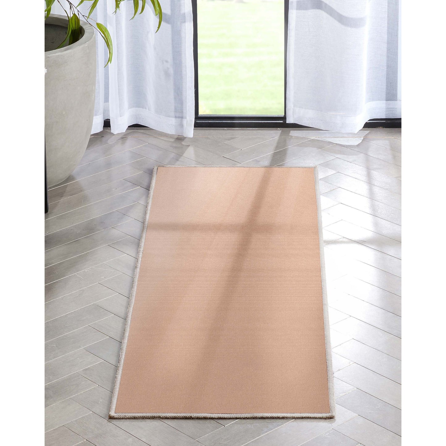 Solid Modern Plain Flat-Weave Rug