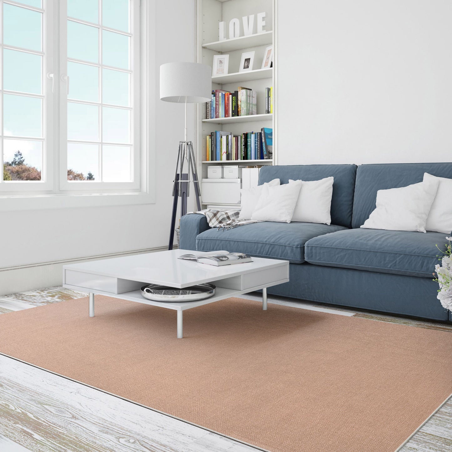 Solid Modern Plain Flat-Weave Rug