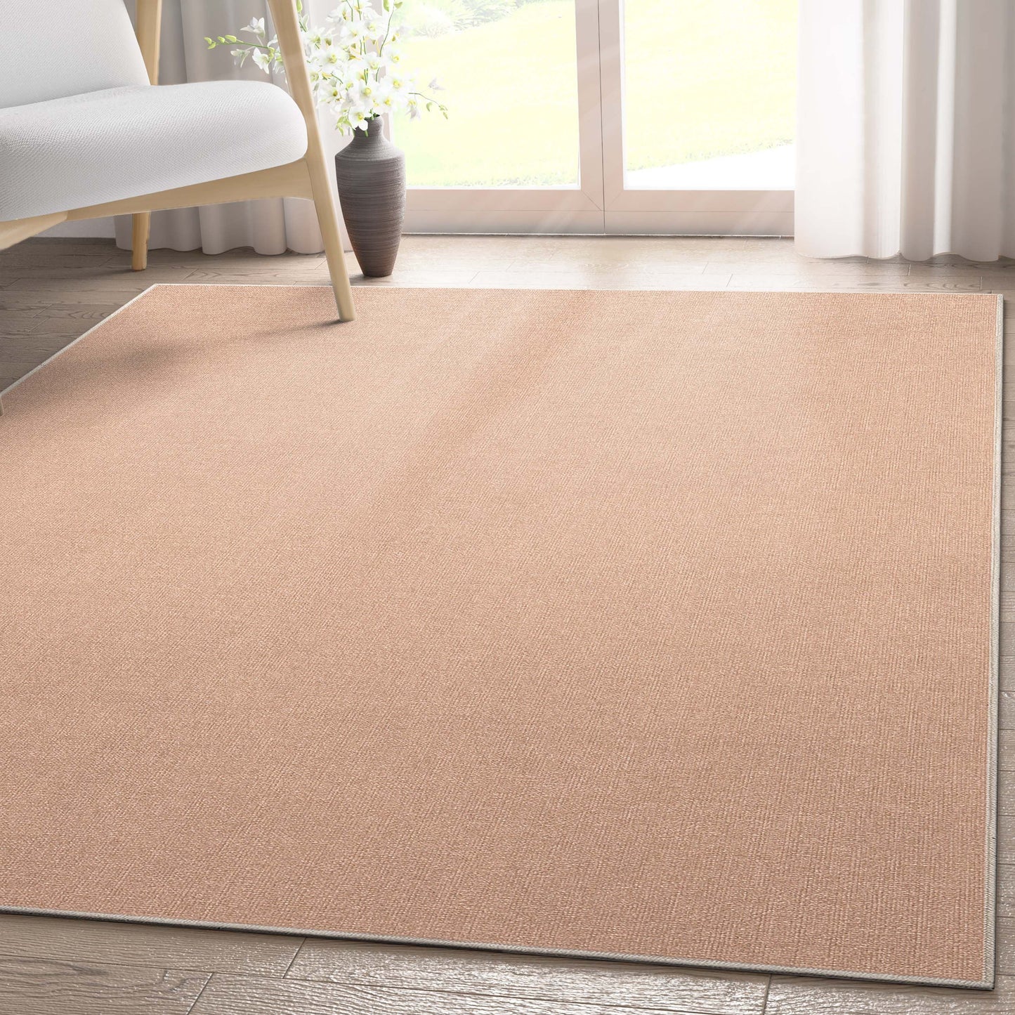 Solid Modern Plain Flat-Weave Rug