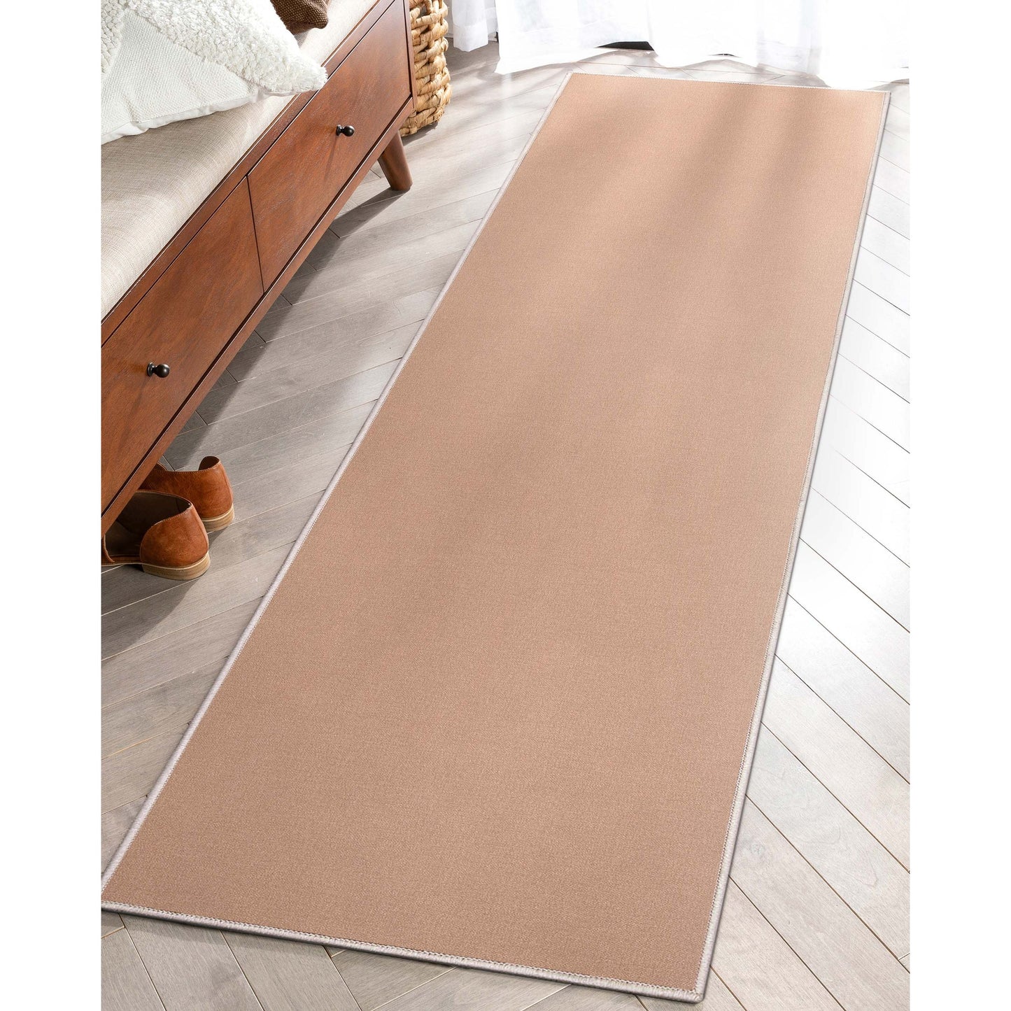 Solid Modern Plain Flat-Weave Rug