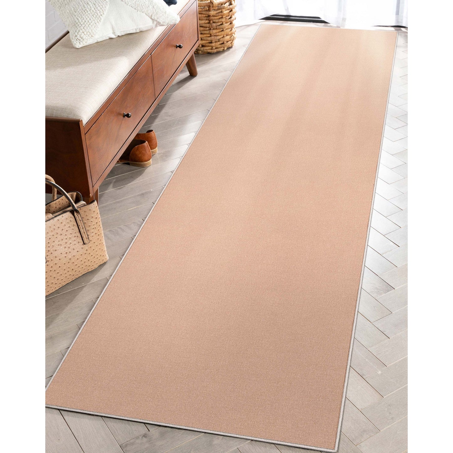 Solid Modern Plain Flat-Weave Rug