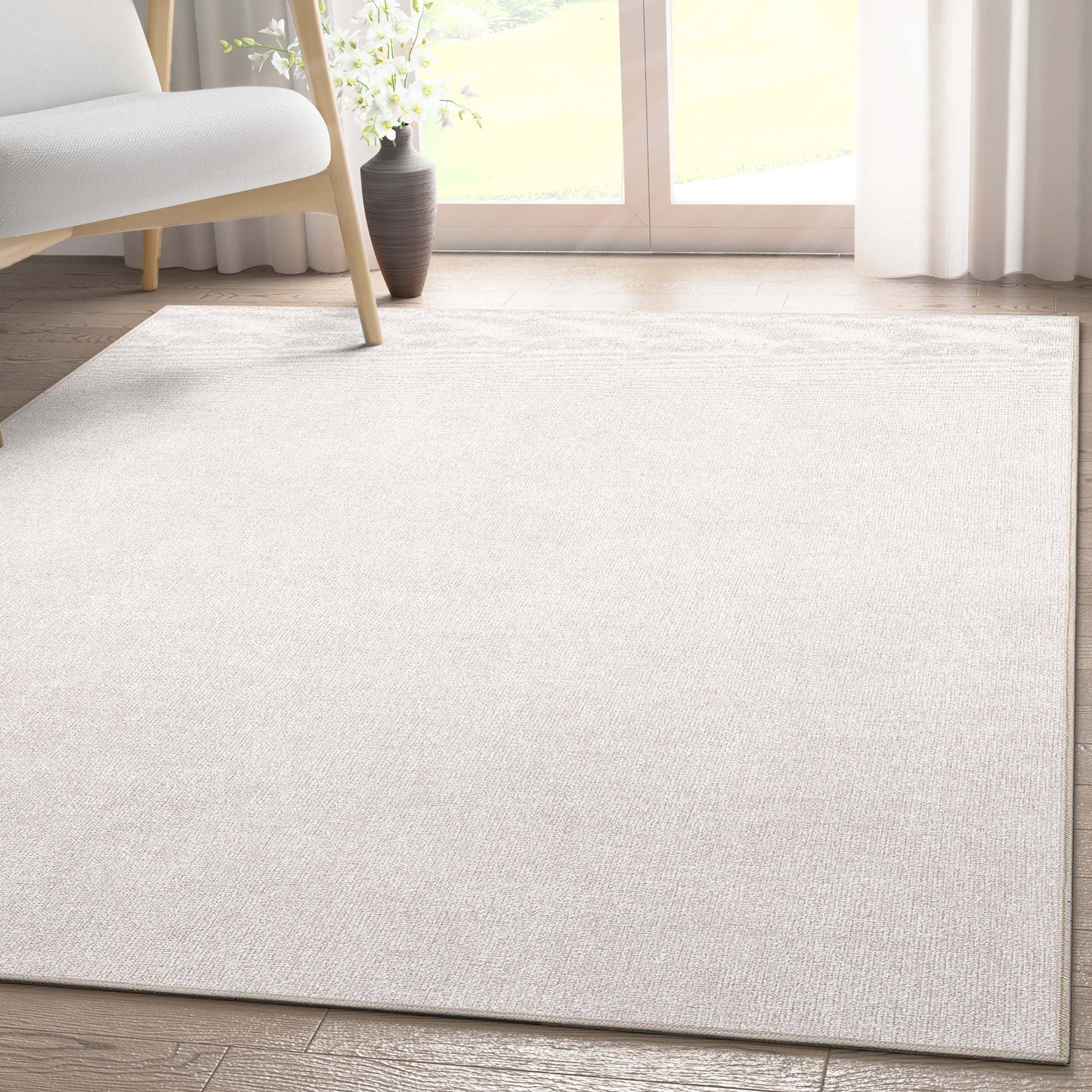Solid Modern Plain Flat-Weave Rug
