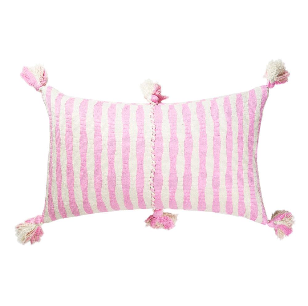 Antigua Lumbar Pillow - Baby Pink Striped