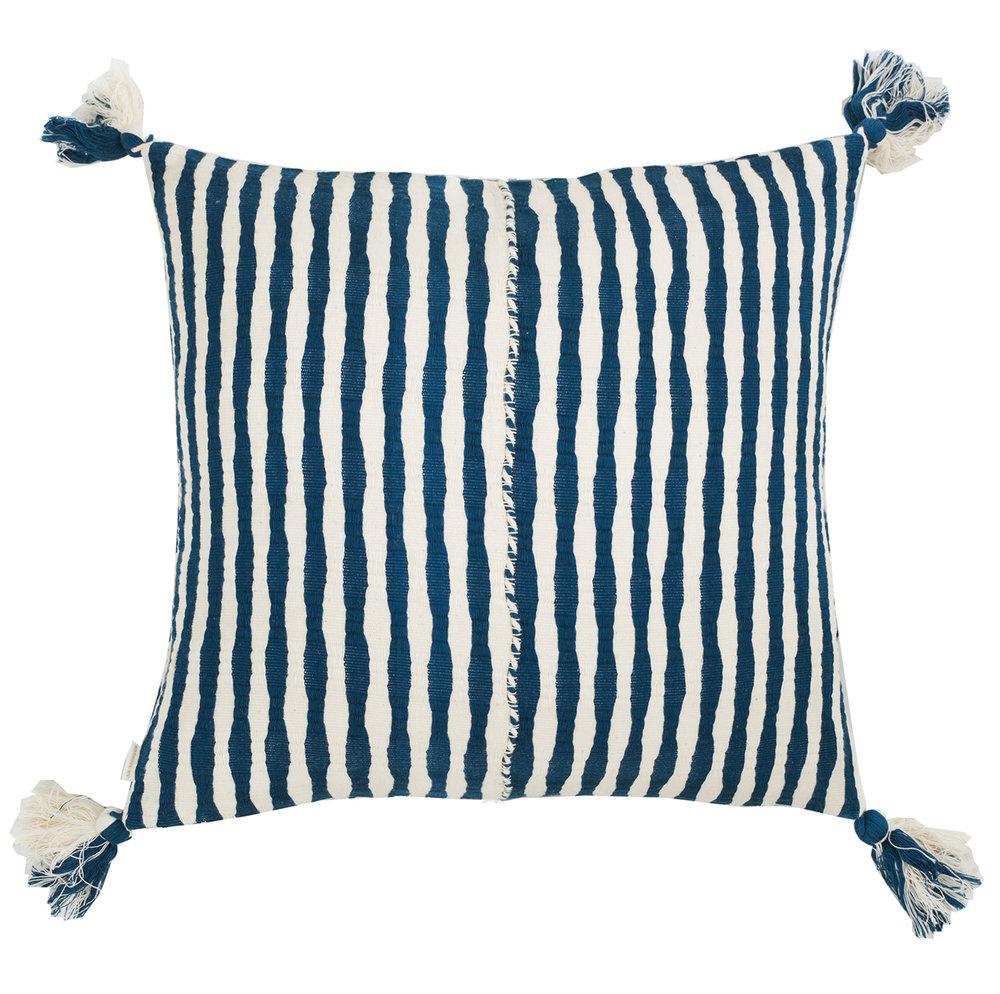 Antigua Throw Pillow - Dark Teal Striped