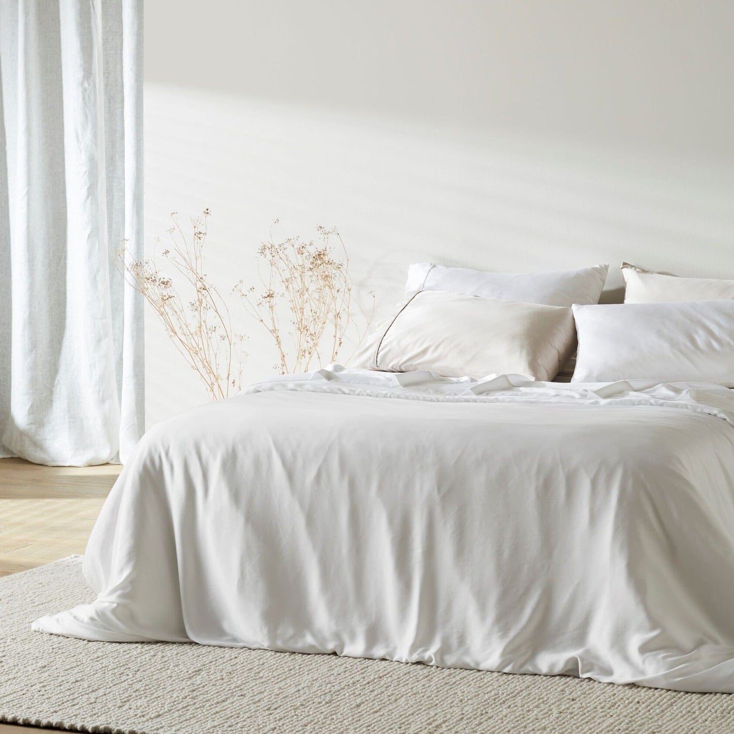 Bamboo Sateen Duvet Cover Duvet Covers Ettitude Full / Queen Cloud White