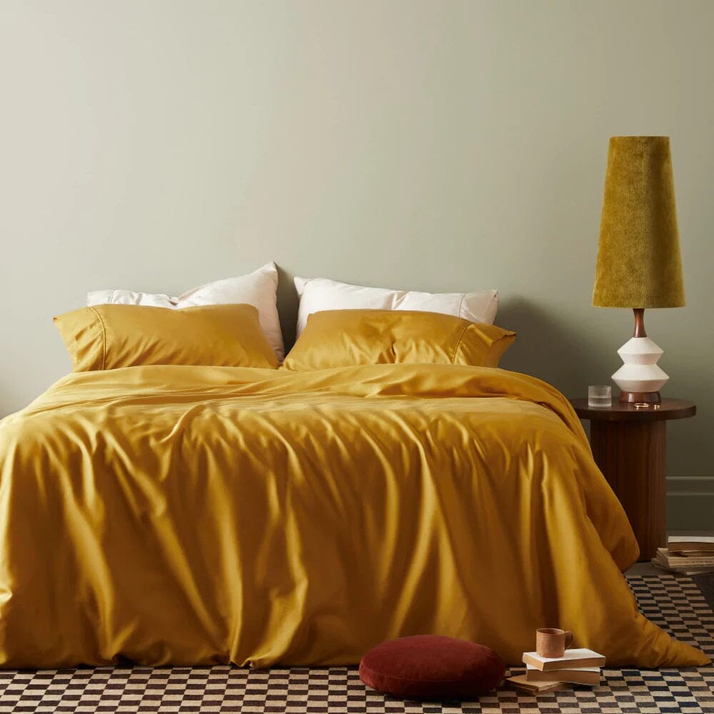 Bamboo Sateen Duvet Cover Duvet Covers Ettitude Full / Queen Saffron Yellow