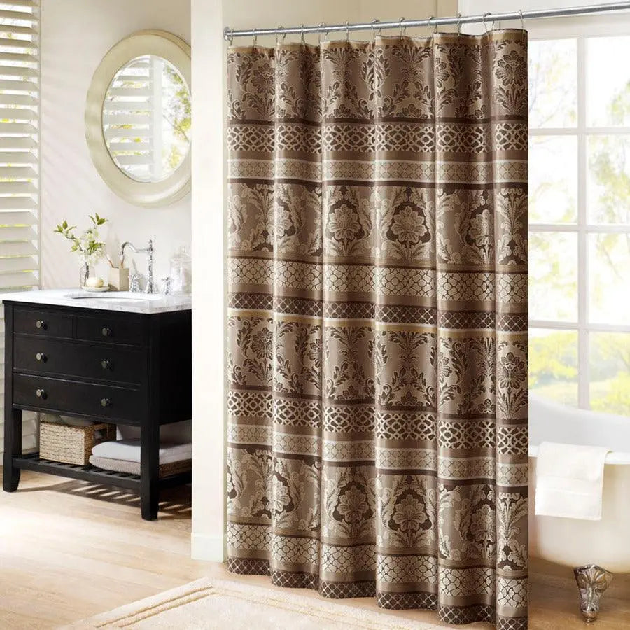 Bellagio Jacquard Shower Curtain Brown