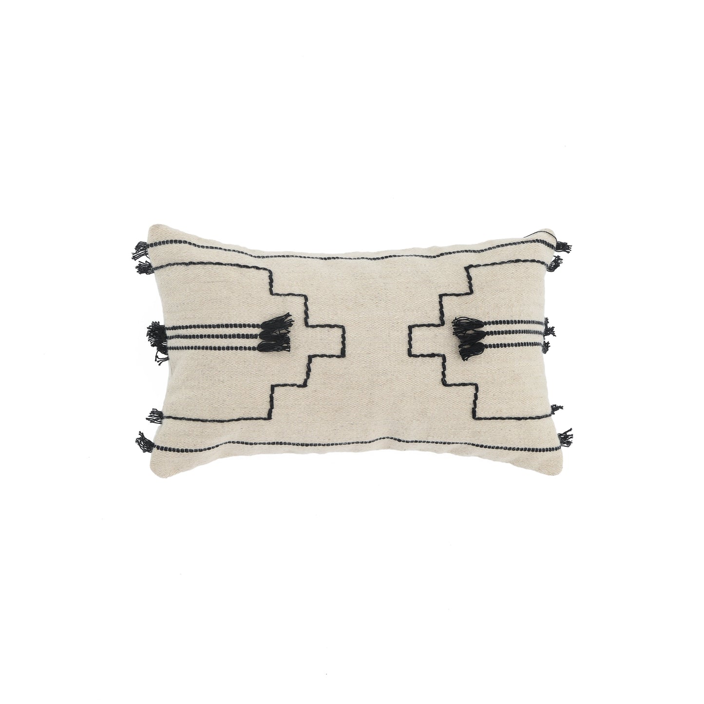 Black Drift Wool Throw Pillow Cover
