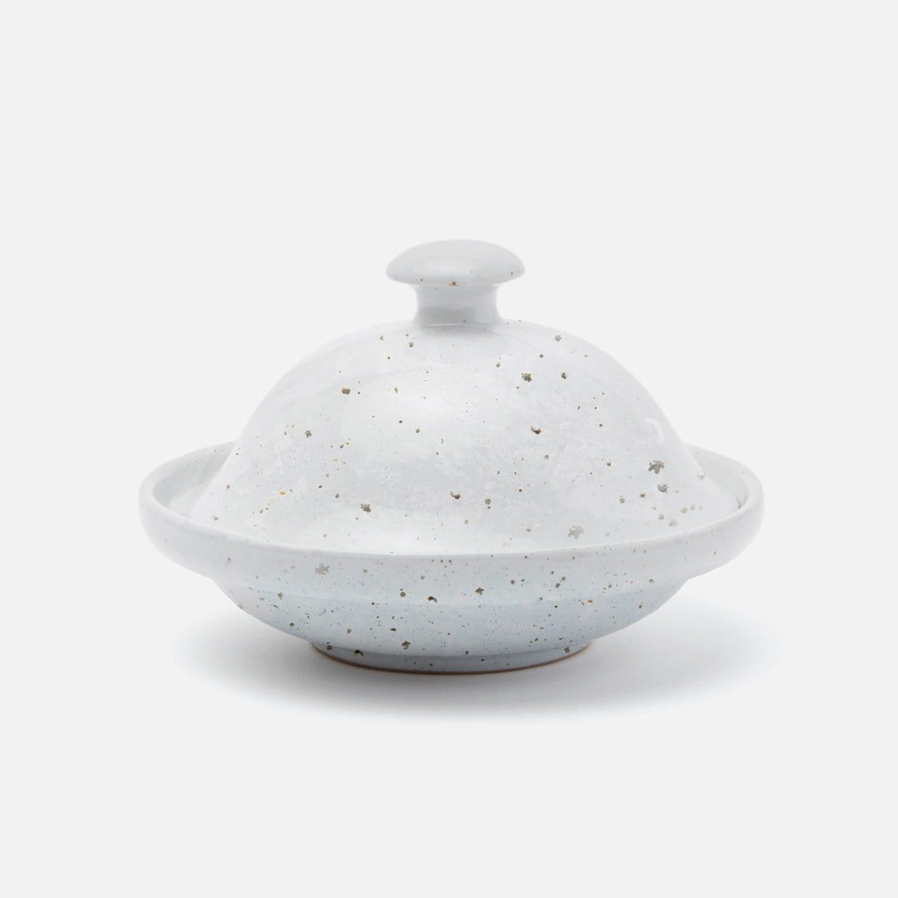 Blue Pheasant Marcus Cloche Serving Platter - White Salt Glaze Decor